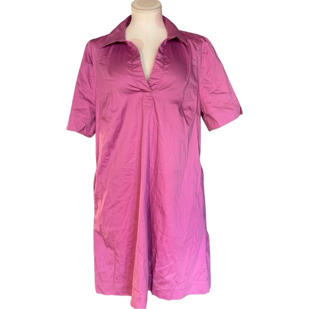 Drapers and Damons Cotton collared shirt dress- pink mauve- L petite